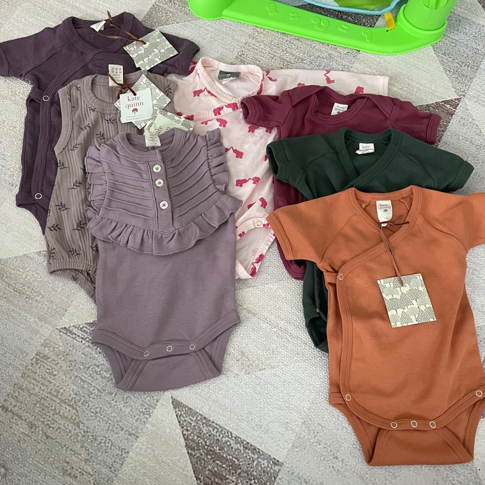 Lot of 7 Kate Quinn cotton onesies 3-6 months